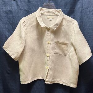 sparrow Cream Short-Sleeve Button-Front Kids Shirt